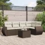 Set sofás de jardín 6 piezas y cojines ratán sintético marrón by , Garden sets - Ref: Foro24-3221342, Price: 426,40 €, Discou...