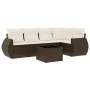 Set sofás de jardín 6 piezas y cojines ratán sintético marrón by , Garden sets - Ref: Foro24-3221342, Price: 426,40 €, Discou...