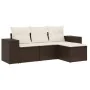 Set de sofás de jardín 4 pzas y cojines ratán sintético marrón by , Modular outdoor sofas - Ref: Foro24-3222472, Price: 273,5...