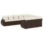 Set de sofás de jardín 10 pzas y cojines ratán sintético marrón by , Modular outdoor sofas - Ref: Foro24-3221892, Price: 681,...