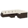Set de sofás de jardín 10 pzas y cojines ratán sintético marrón von , Modulare Sofas für den Außenbereich - Ref: Foro24-32218...