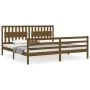 Honey brown solid wood bed frame and headboard 200x200 cm by vidaXL, Beds and slatted bases - Ref: Foro24-3194334, Price: 185...