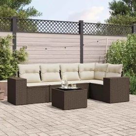 Set sofás de jardín 6 piezas y cojines ratán sintético marrón by , Modular outdoor sofas - Ref: Foro24-3222542, Price: 419,89...