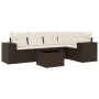 Set sofás de jardín 6 piezas y cojines ratán sintético marrón by , Modular outdoor sofas - Ref: Foro24-3222542, Price: 419,89...