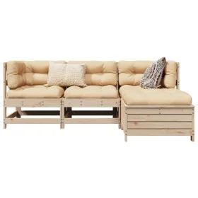 Juego de sofás de jardín 4 pzas madera maciza de pino by , Garden sets - Ref: Foro24-3250784, Price: 227,19 €, Discount: %