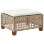 Taburete de jardín y cojín ratán sintético beige 63,5x56x32 cm von , Hocker für den Außenbereich - Ref: Foro24-365934, Preis:...