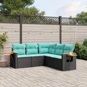 Set de sofás de jardín 5 pzas con cojines ratán sintético negro von , Gartensets - Ref: Foro24-3226799, Preis: 433,97 €, Raba...