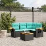 Set de sofás de jardín 5 pzas con cojines ratán sintético negro by , Garden sets - Ref: Foro24-3226778, Price: 395,90 €, Disc...