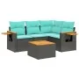 Set de sofás de jardín 5 pzas con cojines ratán sintético negro by , Garden sets - Ref: Foro24-3226778, Price: 395,90 €, Disc...