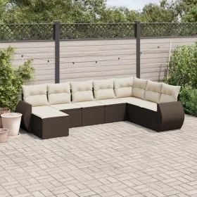 Set sofás de jardín 8 piezas y cojines ratán sintético marrón by , Garden sets - Ref: Foro24-3254100, Price: 509,12 €, Discou...