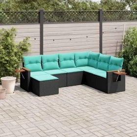 Set de sofás de jardín 7 pzas con cojines ratán sintético negro von , Gartensets - Ref: Foro24-3227044, Preis: 539,18 €, Raba...
