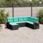 Set de sofás de jardín 7 pzas con cojines ratán sintético negro by , Garden sets - Ref: Foro24-3227044, Price: 539,18 €, Disc...