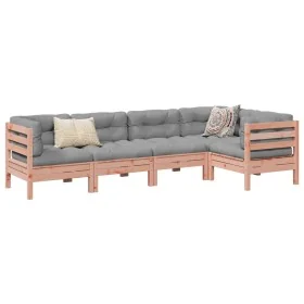 Set de sofás jardín 5 pzas con cojines madera abeto Douglas by , Garden sets - Ref: Foro24-3299439, Price: 440,08 €, Discount: %