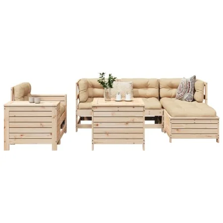 Juego de sofás de jardín 7 piezas madera maciza de pino von , Gartensets - Ref: Foro24-3250524, Preis: 456,42 €, Rabatt: %