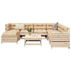 Juego de sofás de jardín 8 pzas madera maciza de pino by , Garden sets - Ref: Foro24-3250564, Price: 477,12 €, Discount: %
