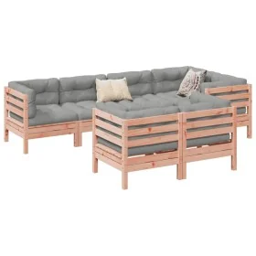 Set de sofás jardín 7 pzas con cojines madera abeto Douglas by , Garden sets - Ref: Foro24-3299498, Price: 669,64 €, Discount: %