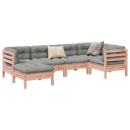 Set de sofás jardín 6 pzas con cojines madera abeto Douglas by , Garden sets - Ref: Foro24-3299528, Price: 546,73 €, Discount: %