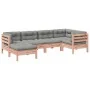 Set de sofás jardín 6 pzas con cojines madera abeto Douglas by , Garden sets - Ref: Foro24-3299528, Price: 546,73 €, Discount: %