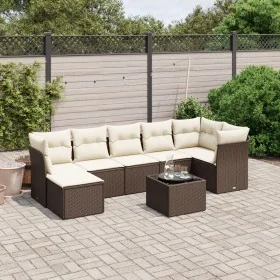 Set sofás de jardín 8 piezas y cojines ratán sintético marrón by , Garden sets - Ref: Foro24-3263209, Price: 505,04 €, Discou...