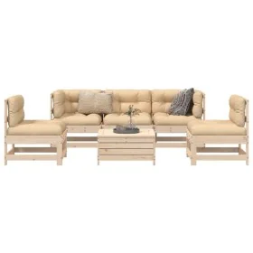 Juego de sofás de jardín 6 piezas madera maciza de pino by , Garden sets - Ref: Foro24-3250712, Price: 340,60 €, Discount: %