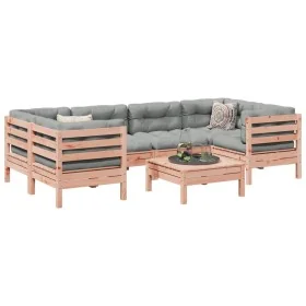 Set de sofás jardín 7 pzas con cojines madera abeto Douglas by , Garden sets - Ref: Foro24-3299317, Price: 574,46 €, Discount: %