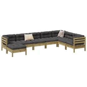 Set de sofás jardín 8 pzas con cojines madera pino impregnada von , Gartensets - Ref: Foro24-3299580, Preis: 746,98 €, Rabatt: %