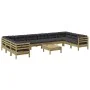 Set de sofás jardín 11 pzas con cojines madera pino impregnada von , Gartensets - Ref: Foro24-3299650, Preis: 989,26 €, Rabat...