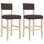Taburetes altos 2 uds madera maciza de caucho y cuero sintético by , Kitchen stools - Ref: Foro24-4006197, Price: 81,01 €, Di...