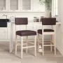 Taburetes altos 2 uds madera maciza de caucho y cuero sintético by , Kitchen stools - Ref: Foro24-4006197, Price: 81,01 €, Di...