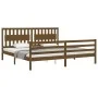 Honey brown solid wood bed frame and headboard 200x200 cm by vidaXL, Beds and slatted bases - Ref: Foro24-3194334, Price: 185...