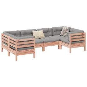 Set de sofás jardín 6 pzas con cojines madera abeto Douglas by , Garden sets - Ref: Foro24-3299612, Price: 540,34 €, Discount: %