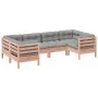 Set de sofás jardín 6 pzas con cojines madera abeto Douglas von , Gartensets - Ref: Foro24-3299612, Preis: 540,33 €, Rabatt: %