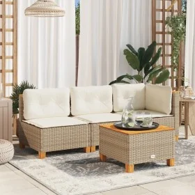 Sofá de jardín de 3 plazas con cojines ratán sintético beige von , Outdoor-Sofas - Ref: Foro24-365922, Preis: 244,63 €, Rabat...
