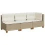 Sofá de jardín de 3 plazas con cojines ratán sintético beige by , Outdoor sofas - Ref: Foro24-365922, Price: 231,33 €, Discou...