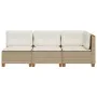 Sofá de jardín de 3 plazas con cojines ratán sintético beige by , Outdoor sofas - Ref: Foro24-365922, Price: 231,33 €, Discou...