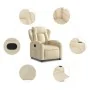 Sillón reclinable elevable de tela color crema de , Sillones - Ref: Foro24-3204491, Precio: 284,73 €, Descuento: %