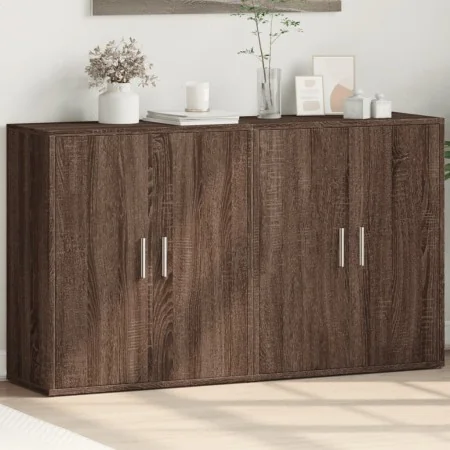 Aparador de madera de ingeniería 2 uds marrón roble 60x31x70 cm by , Sideboards - Ref: Foro24-3276545, Price: 116,86 €, Disco...