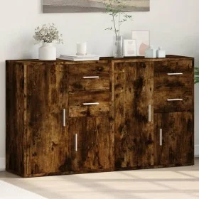 Aparador de madera de ingeniería 2 uds roble ahumado 60x31x70cm by , Sideboards - Ref: Foro24-3276564, Price: 145,82 €, Disco...