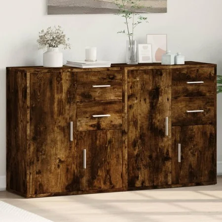 Aparador de madera de ingeniería 2 uds roble ahumado 60x31x70cm by , Sideboards - Ref: Foro24-3276564, Price: 145,82 €, Disco...