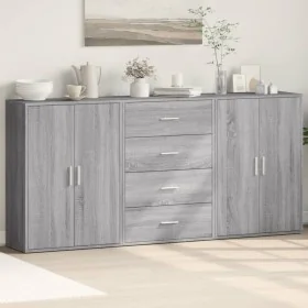 Aparadores 3 uds madera de ingeniería gris Sonoma 60x31x84 cm by , Sideboards - Ref: Foro24-3276579, Price: 241,44 €, Discoun...