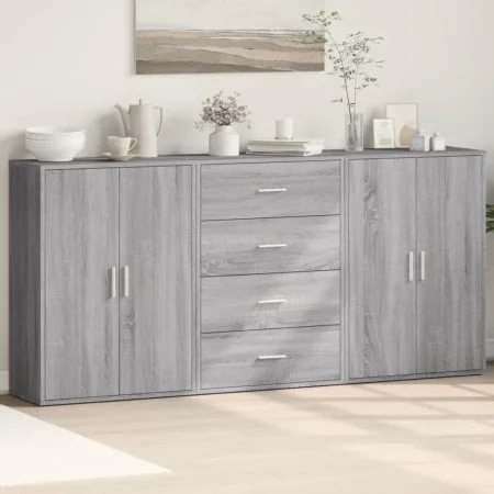 Aparadores 3 uds madera de ingeniería gris Sonoma 60x31x84 cm von , Sideboards - Ref: Foro24-3276579, Preis: 241,41 €, Rabatt: %