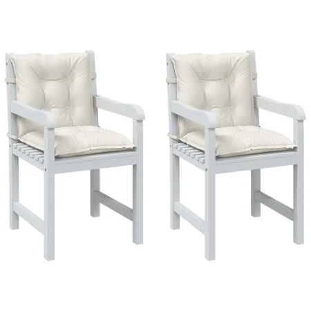 Cojines silla respaldo bajo 2 ud tela crema melange 100x50x7 cm by , Cushions for chairs and sofas - Ref: Foro24-4002385, Pri...