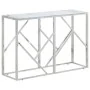 Mesa consola acero inoxidable plateado y vidrio templado de , Mesas auxiliares - Ref: Foro24-349995, Precio: 174,26 €, Descue...