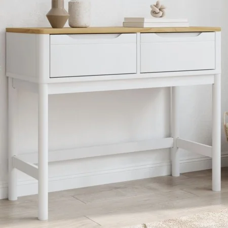 Mesa consola FLORO madera maciza de pino blanco 89,5x36,5x73 cm by , Side tables - Ref: Foro24-374021, Price: 129,97 €, Disco...
