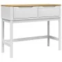 Mesa consola FLORO madera maciza de pino blanco 89,5x36,5x73 cm by , Side tables - Ref: Foro24-374021, Price: 129,97 €, Disco...