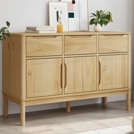 Aparador FLORO madera maciza de pino marrón cera 114x43x74 cm de , Aparadores - Ref: Foro24-374023, Precio: 216,00 €, Descuen...