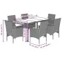 Set comedor jardín 7 pzas cojines ratán sintético vidrio blanco von , Gartensets - Ref: Foro24-3278582, Preis: 554,58 €, Raba...