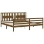 Honey brown solid wood bed frame and headboard 200x200 cm by vidaXL, Beds and slatted bases - Ref: Foro24-3194334, Price: 185...
