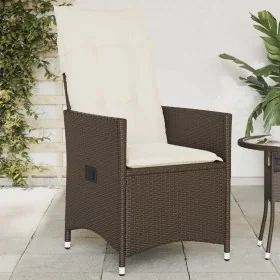 Sillón reclinable de jardín con cojines ratán sintético marrón by , Garden chairs - Ref: Foro24-365639, Price: 131,36 €, Disc...