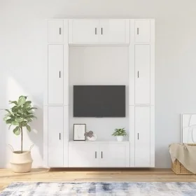 Set de muebles de TV 8 pzas madera contrachapada blanco brillo by , TV Furniture - Ref: Foro24-3188816, Price: 468,90 €, Disc...
